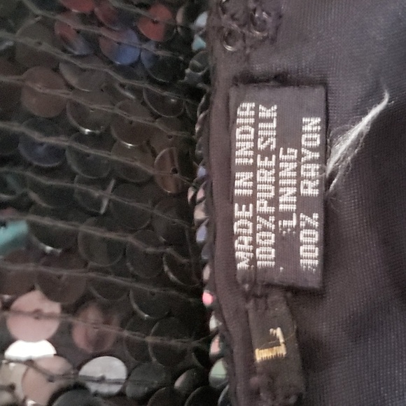 Linsiano Silk sequin dress size large Vintage - Picture 9 of 11